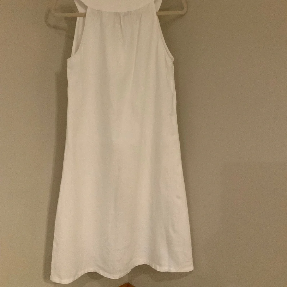 Tommy Bahama White S Linen Sheath Dress Coastal Cottagecore Minimalist Classic - Picture 8 of 9